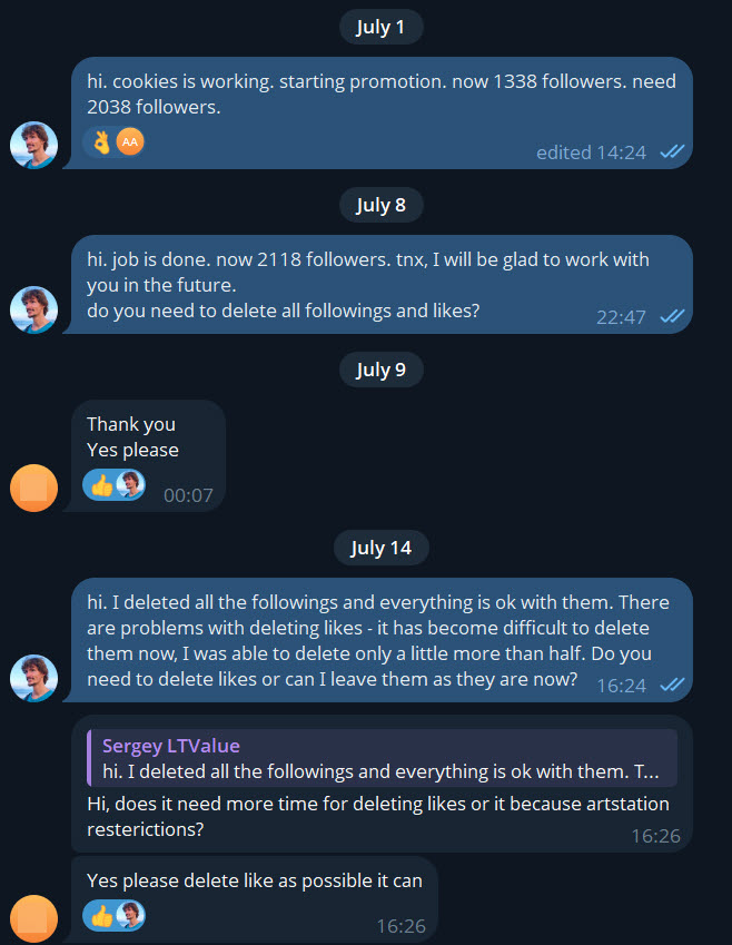 artstation promotion followers review